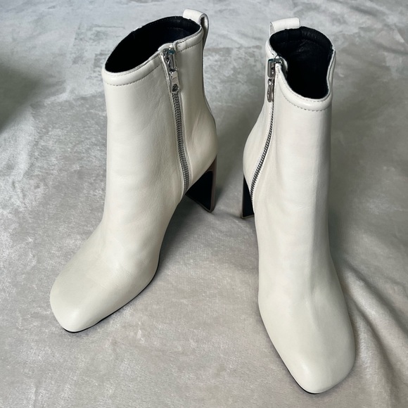 NIB: RAG & BONE Leather Ellis Boot/Booties in Ivory White, Size 6.5 (36.5 EU) - Picture 12 of 15